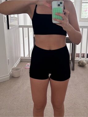 High-Rise Black Bike Shorts for Women